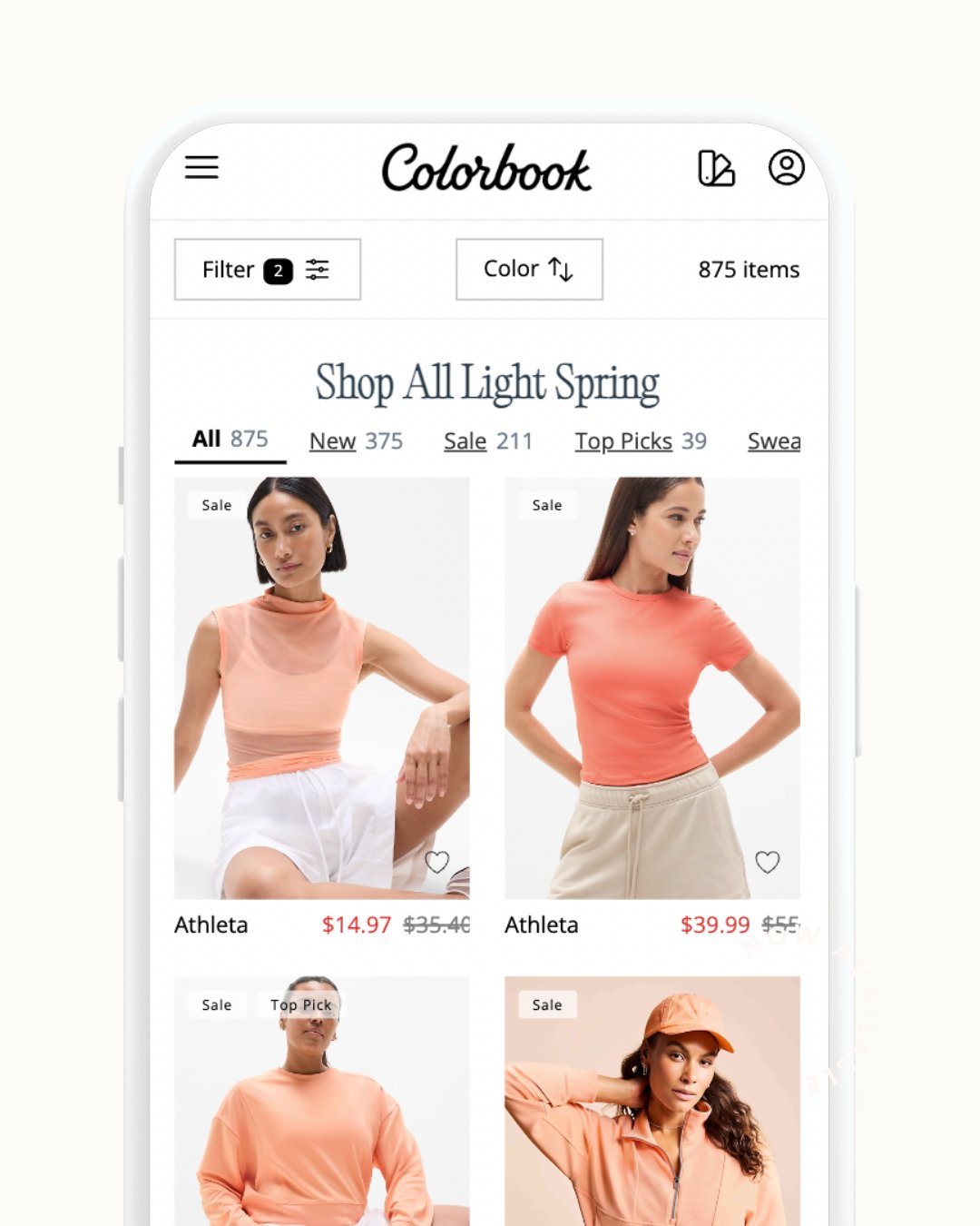 Colorbook season-curated shop on iPhone