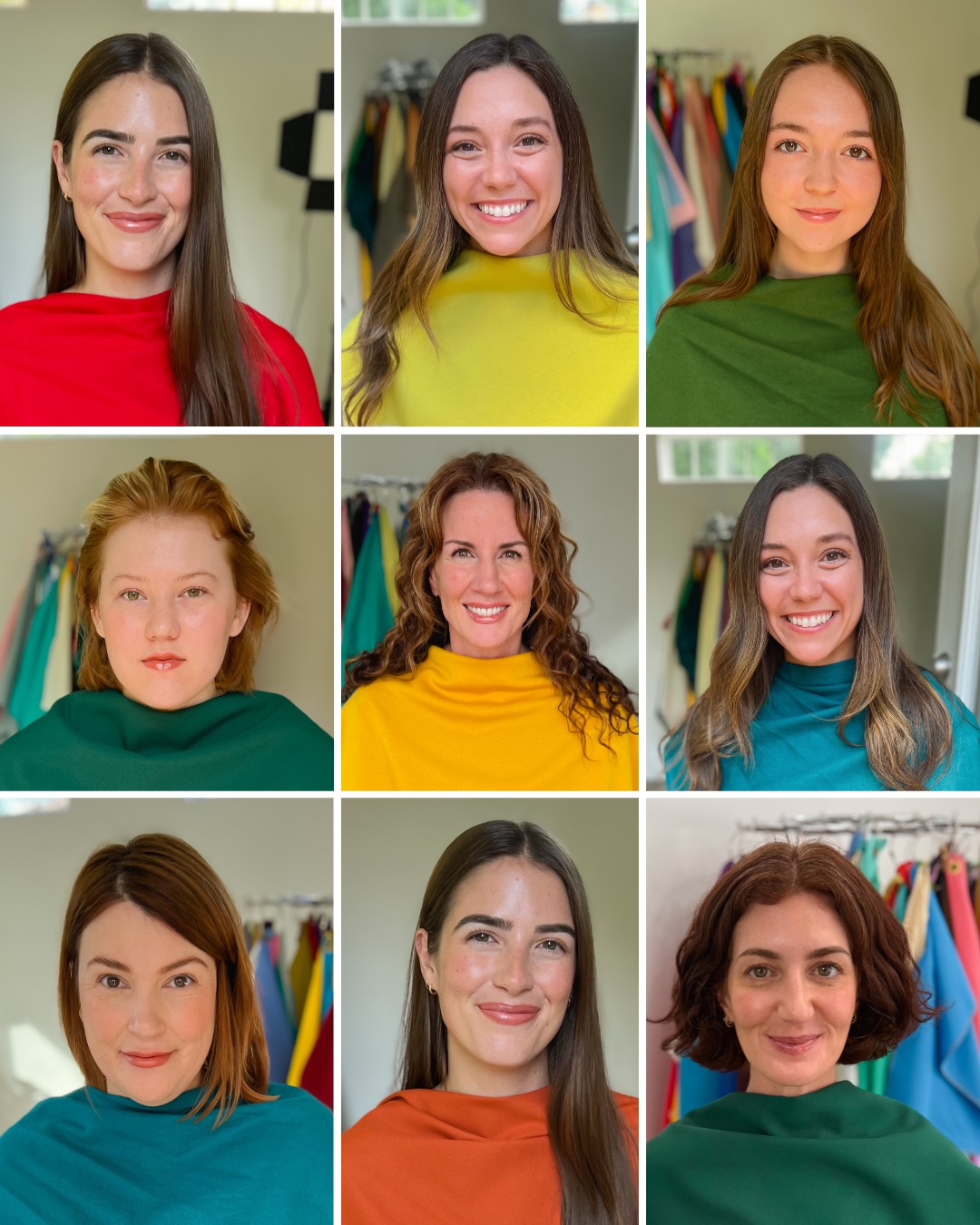 Nine Warm Autumn color analysis clients
