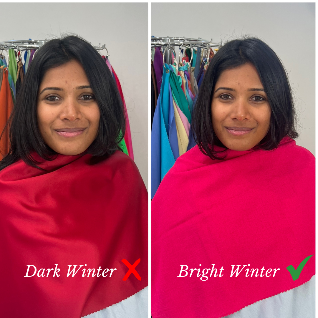 Bright Winter vs. Dark Winter side-by-side
