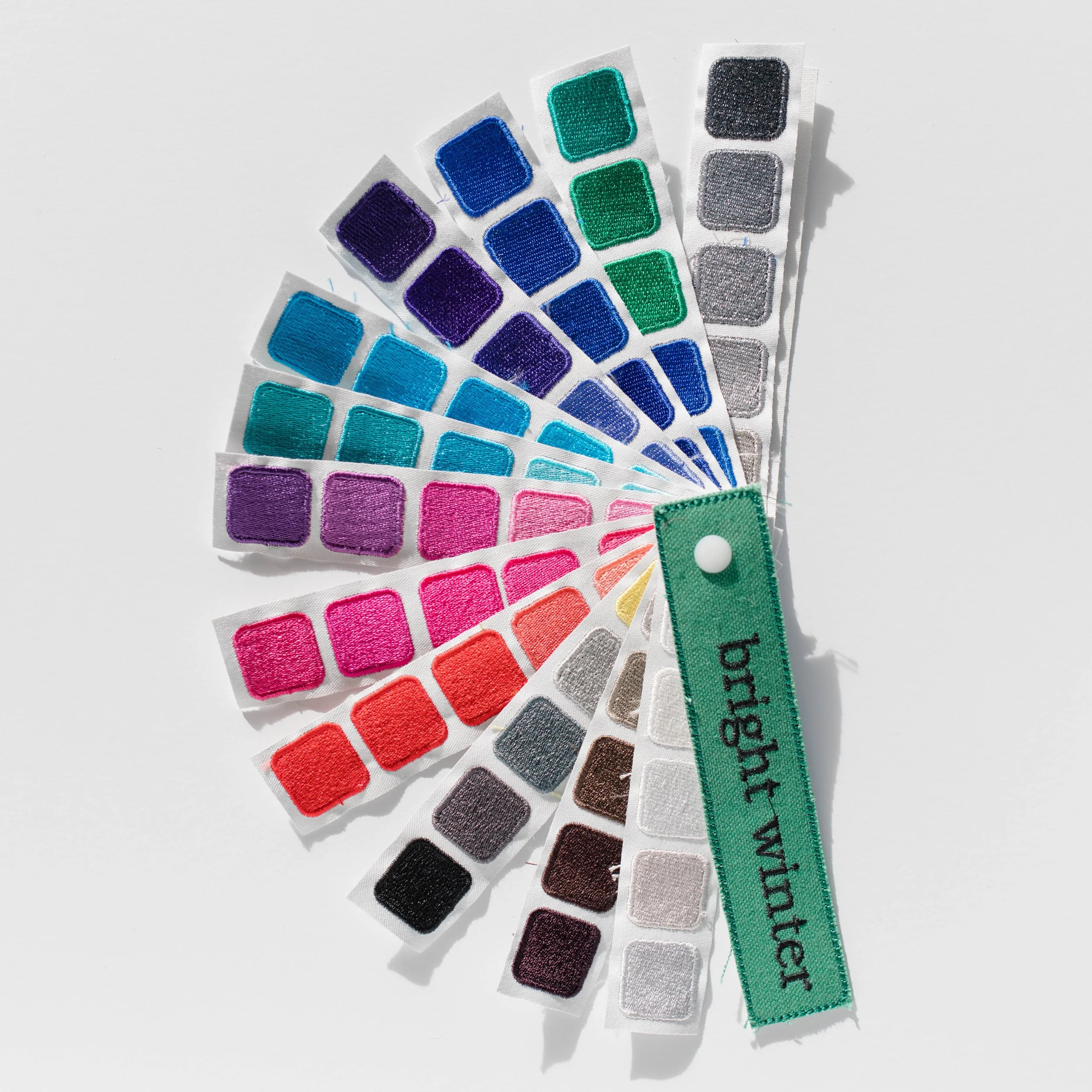 Indigo Tones Bright Winter color swatch book