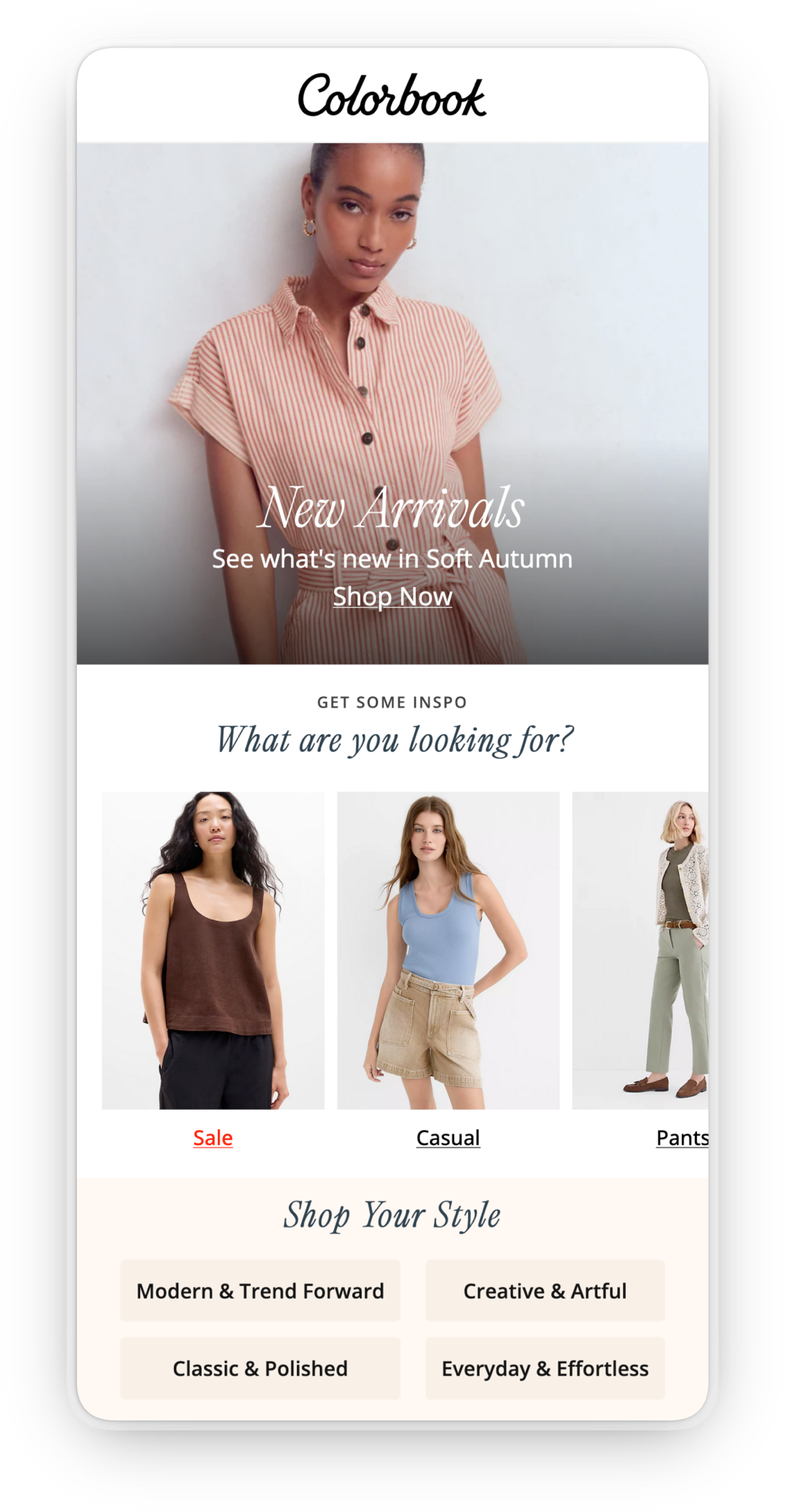 Colorbook curated shop — new arrivals filtered by your season