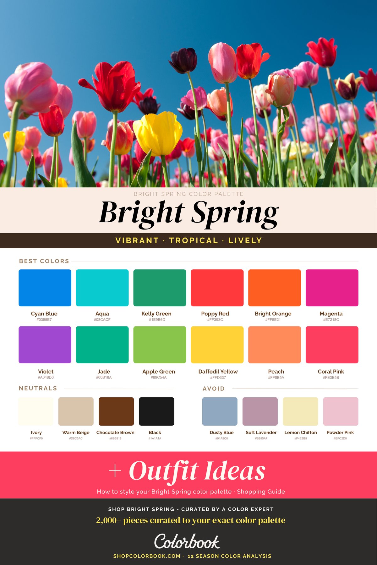 Bright Spring color palette swatches