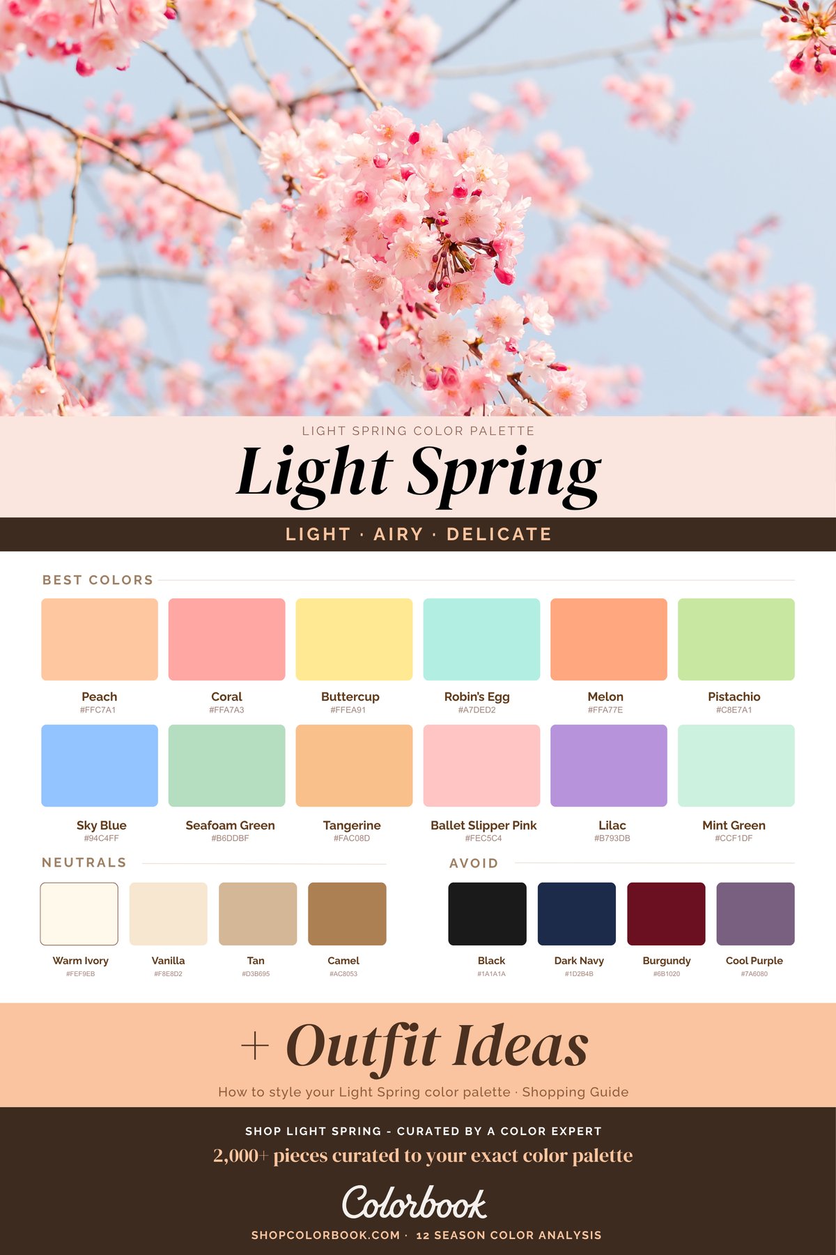Light Spring color palette swatches