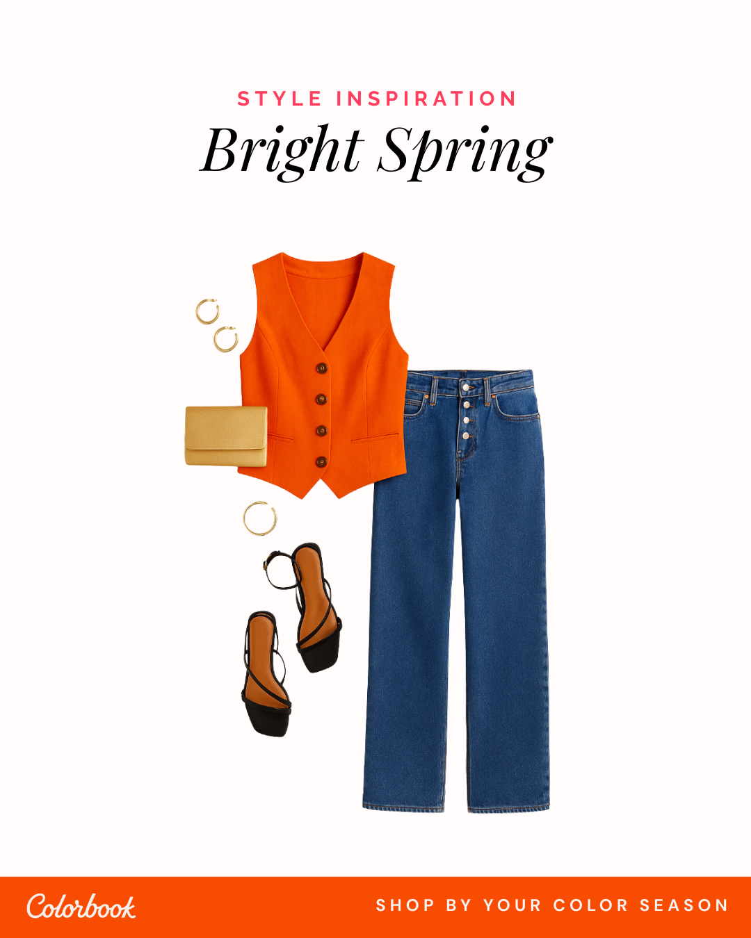 Bright Spring outfit — coral and bright turquoise