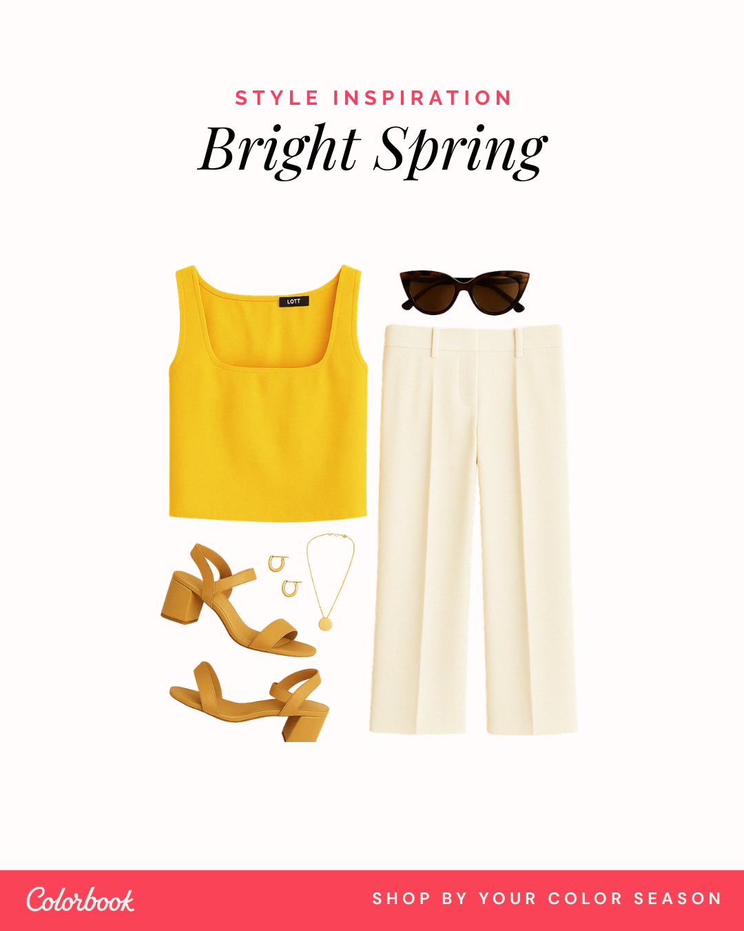 Bright Spring outfit — watermelon and warm ivory