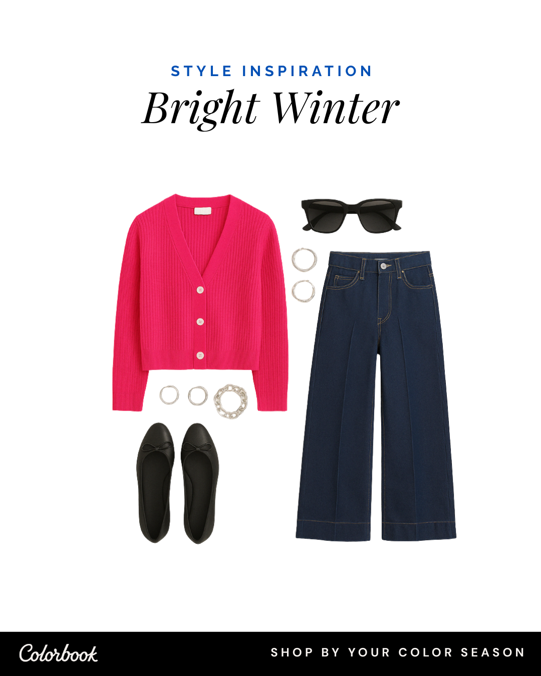 Bright Winter outfit — emerald and ruby