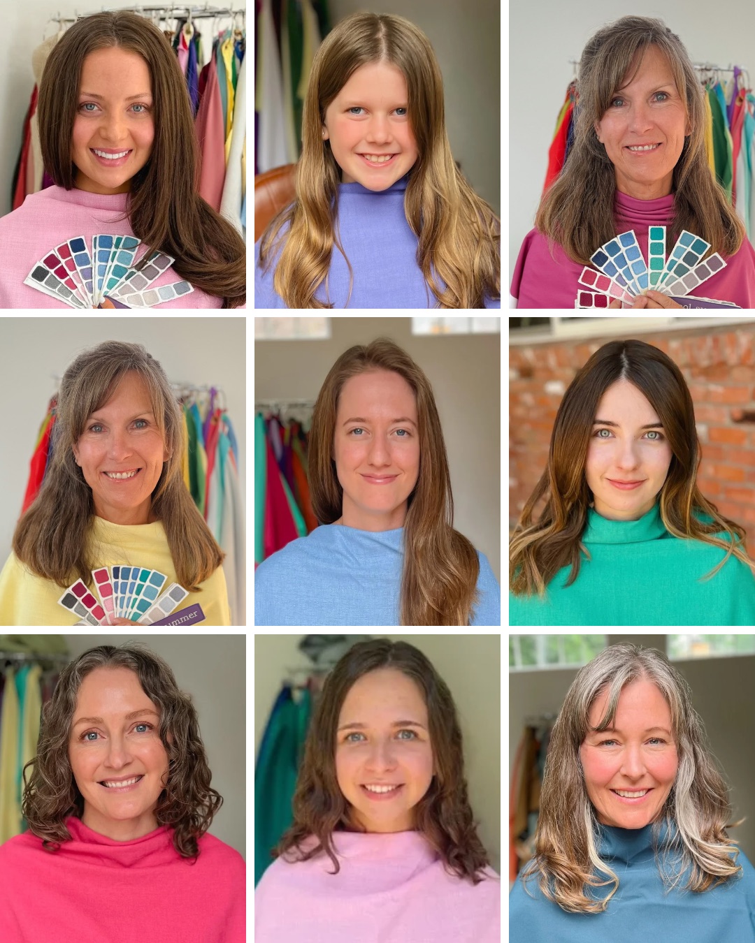 Nine Cool Summer color analysis clients