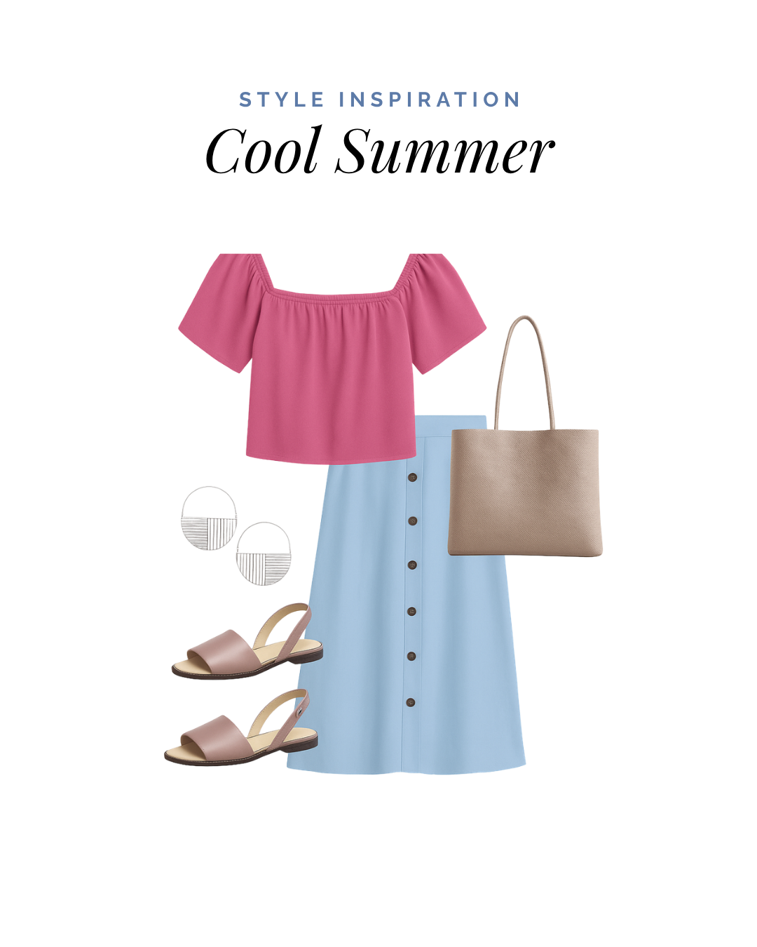 Cool Summer outfit — powder blue and cool gray
