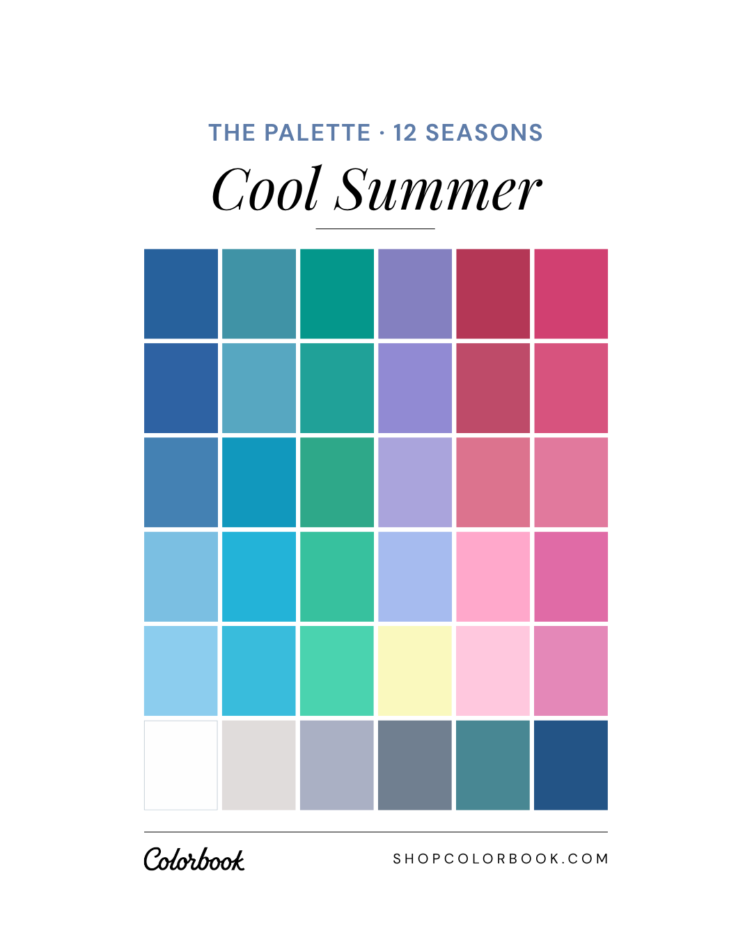 Cool Summer complete color palette