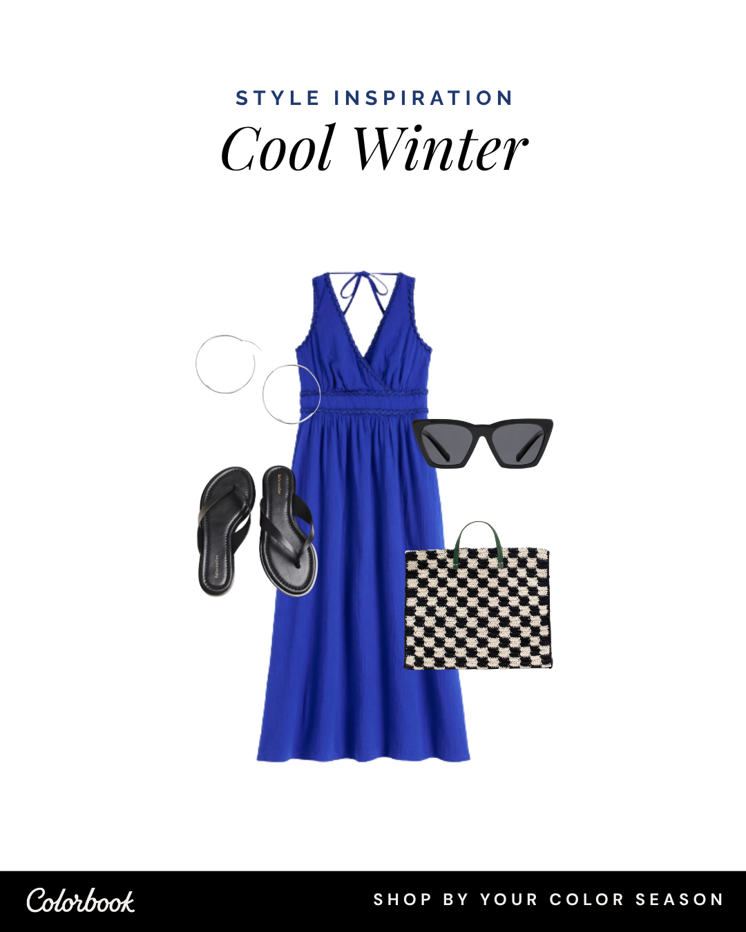 Cool Winter outfit — cobalt navy and bright white