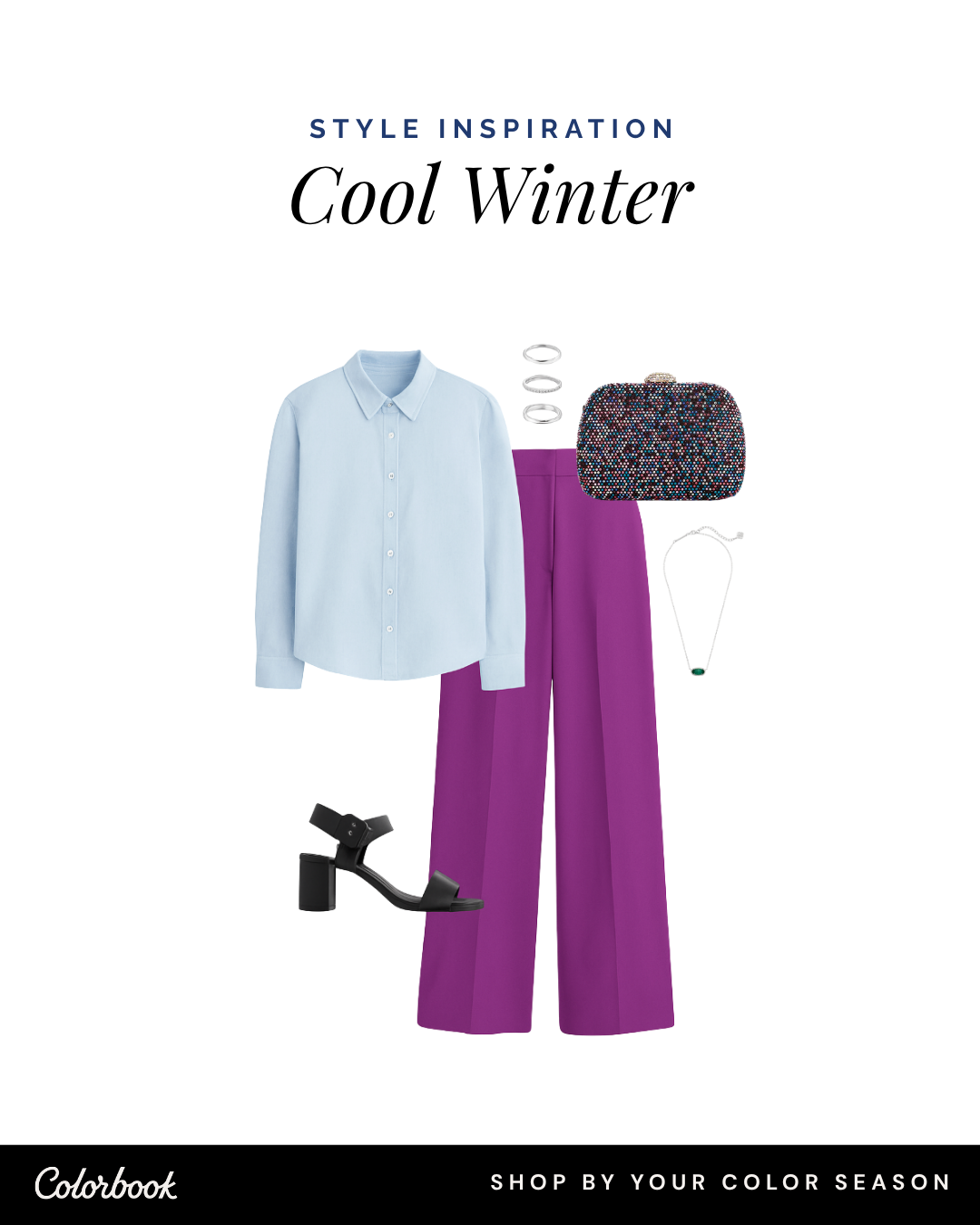 Cool Winter outfit — emerald and true red