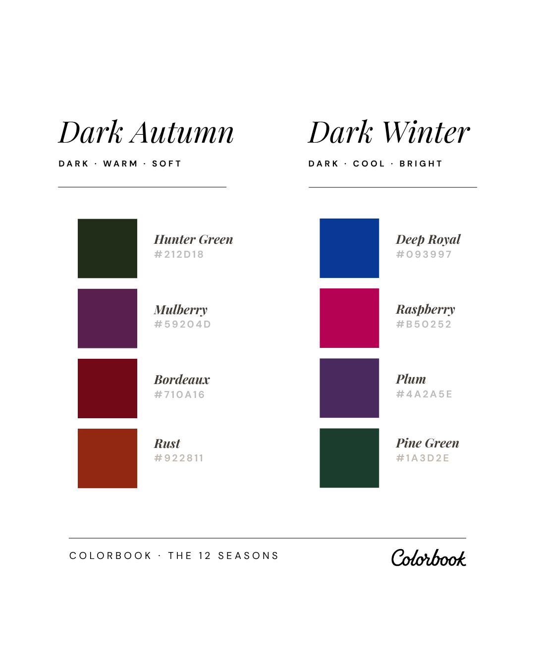 Dark Autumn vs Dark Winter comparison