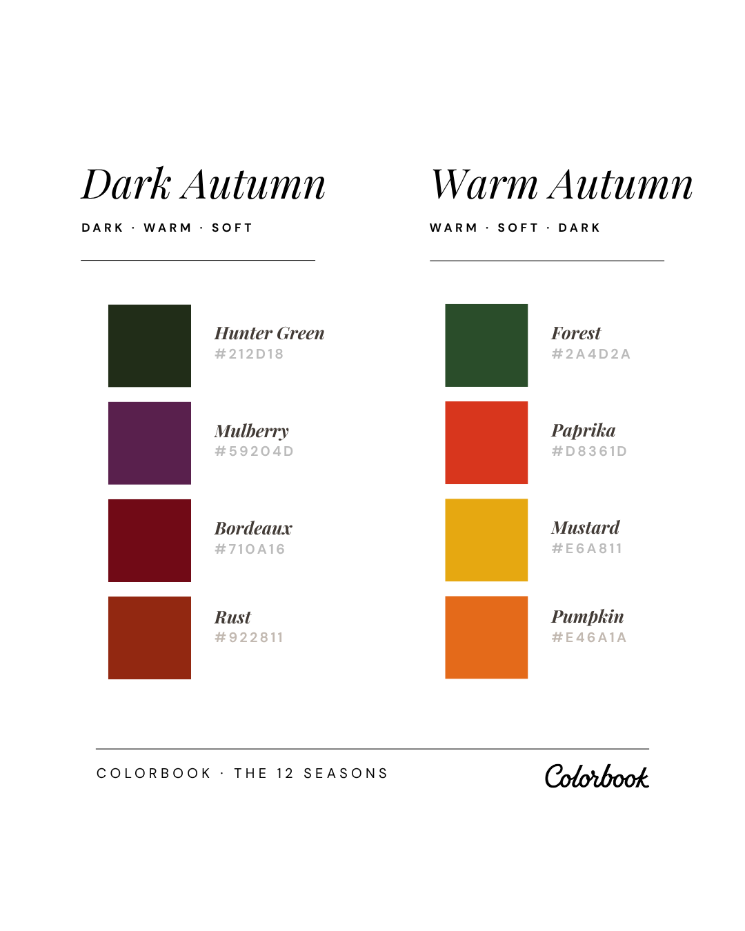 Dark Autumn vs Warm Autumn comparison