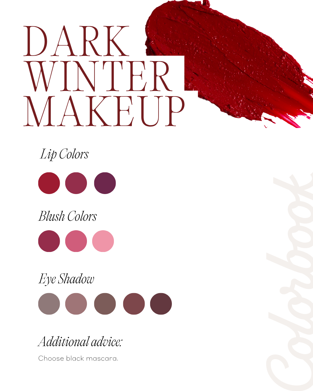 Dark Winter makeup palette