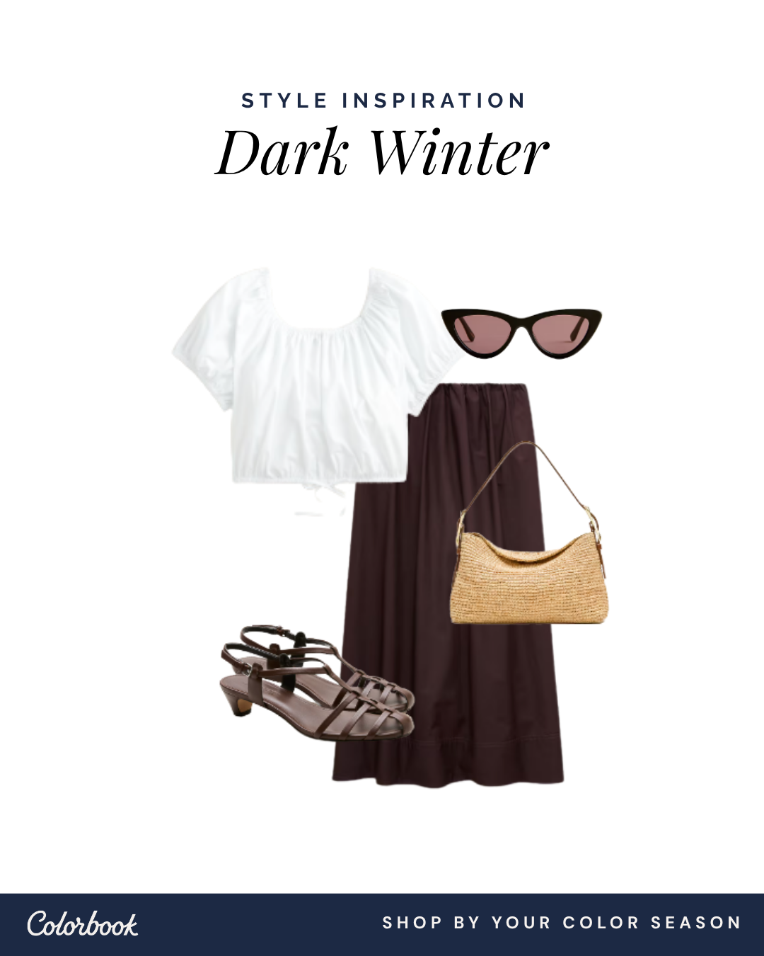 Dark Winter outfit — charcoal and deep navy