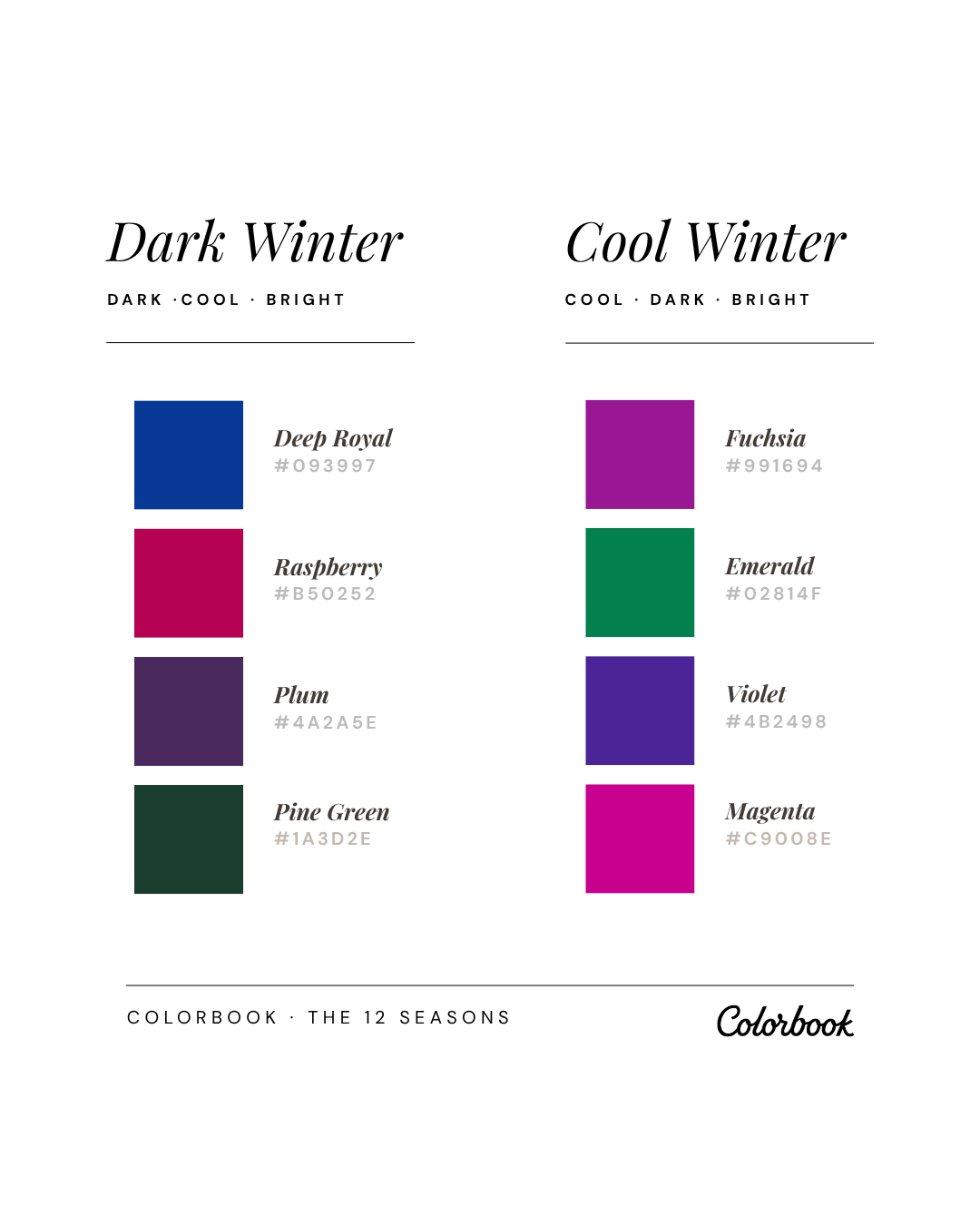 Dark Winter vs Cool Winter comparison