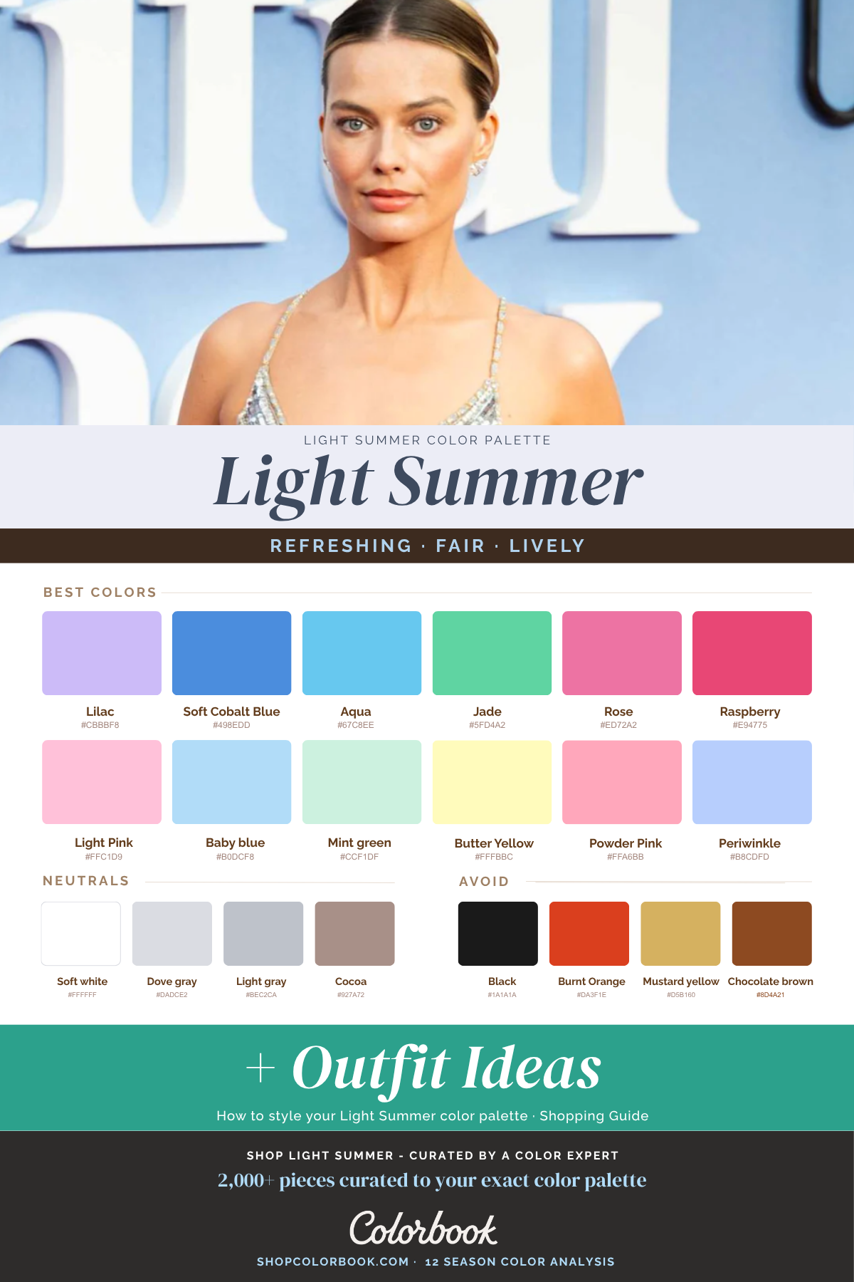 Light Summer color palette swatches