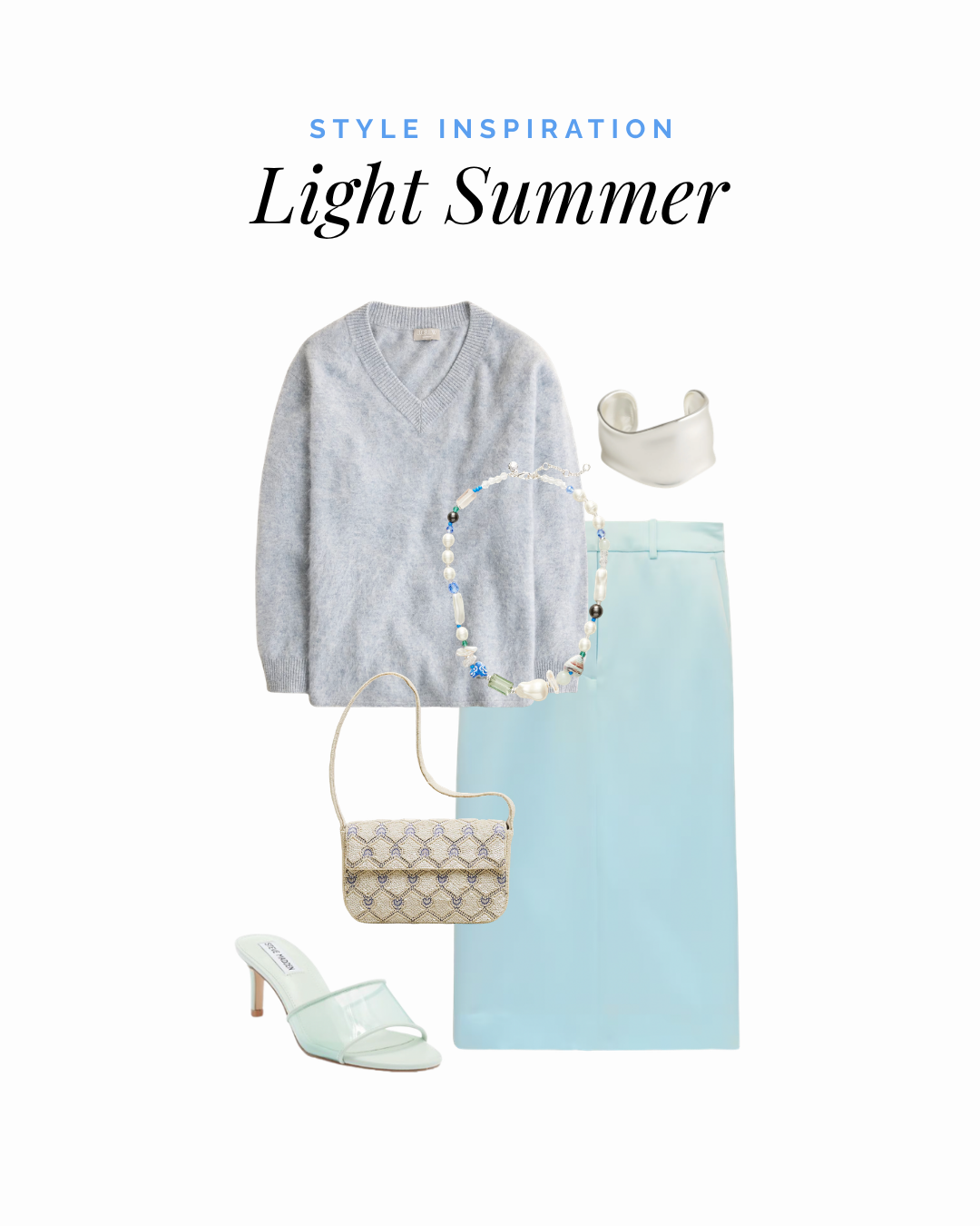 Light Summer outfit — light aqua and periwinkle