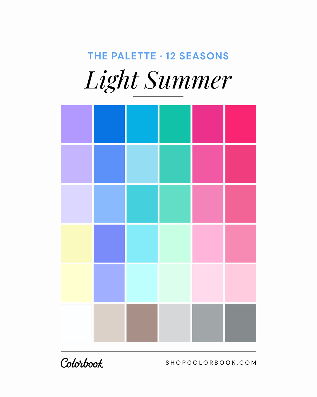 Light Summer complete color palette