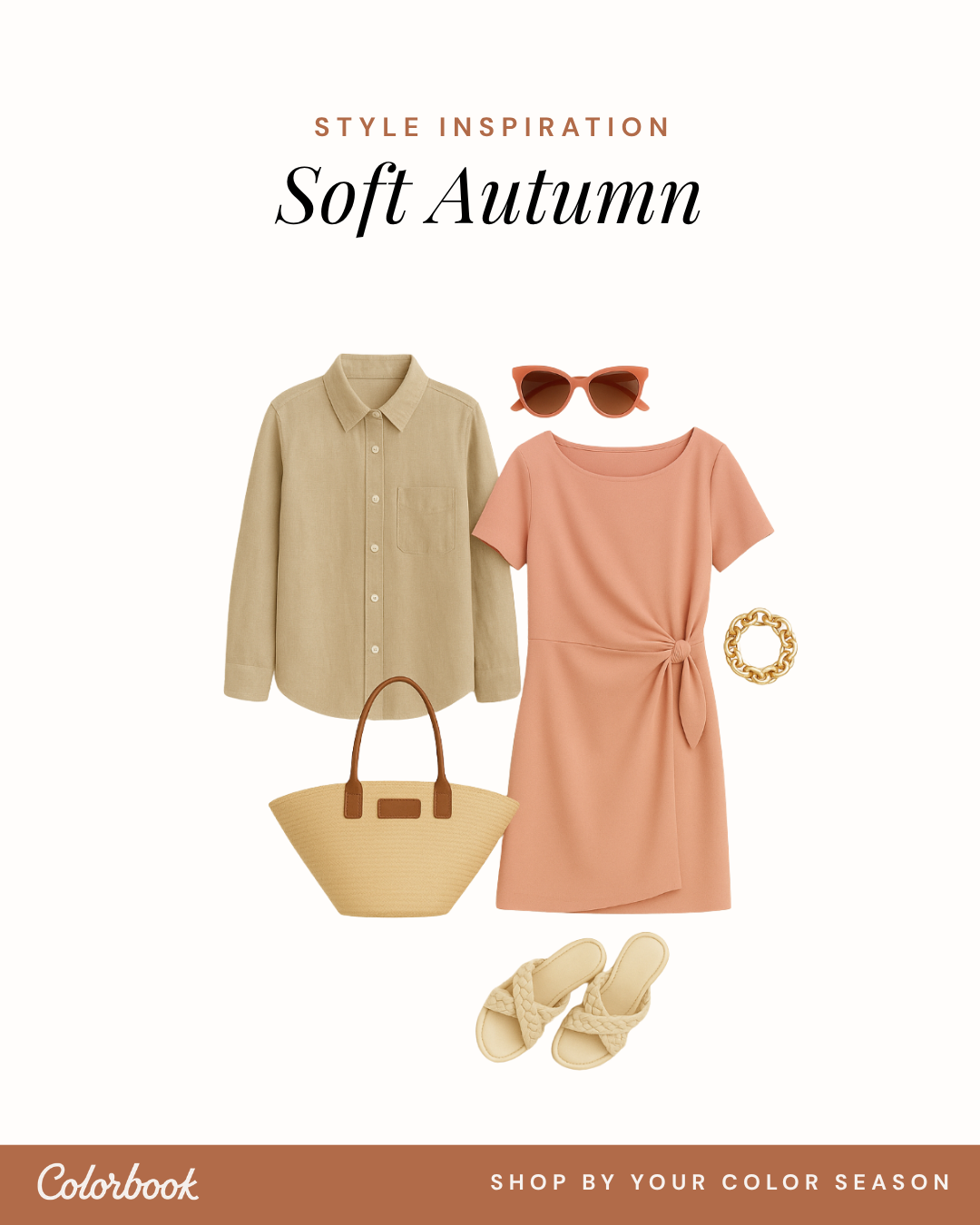 Soft Autumn outfit — soft navy and walnut