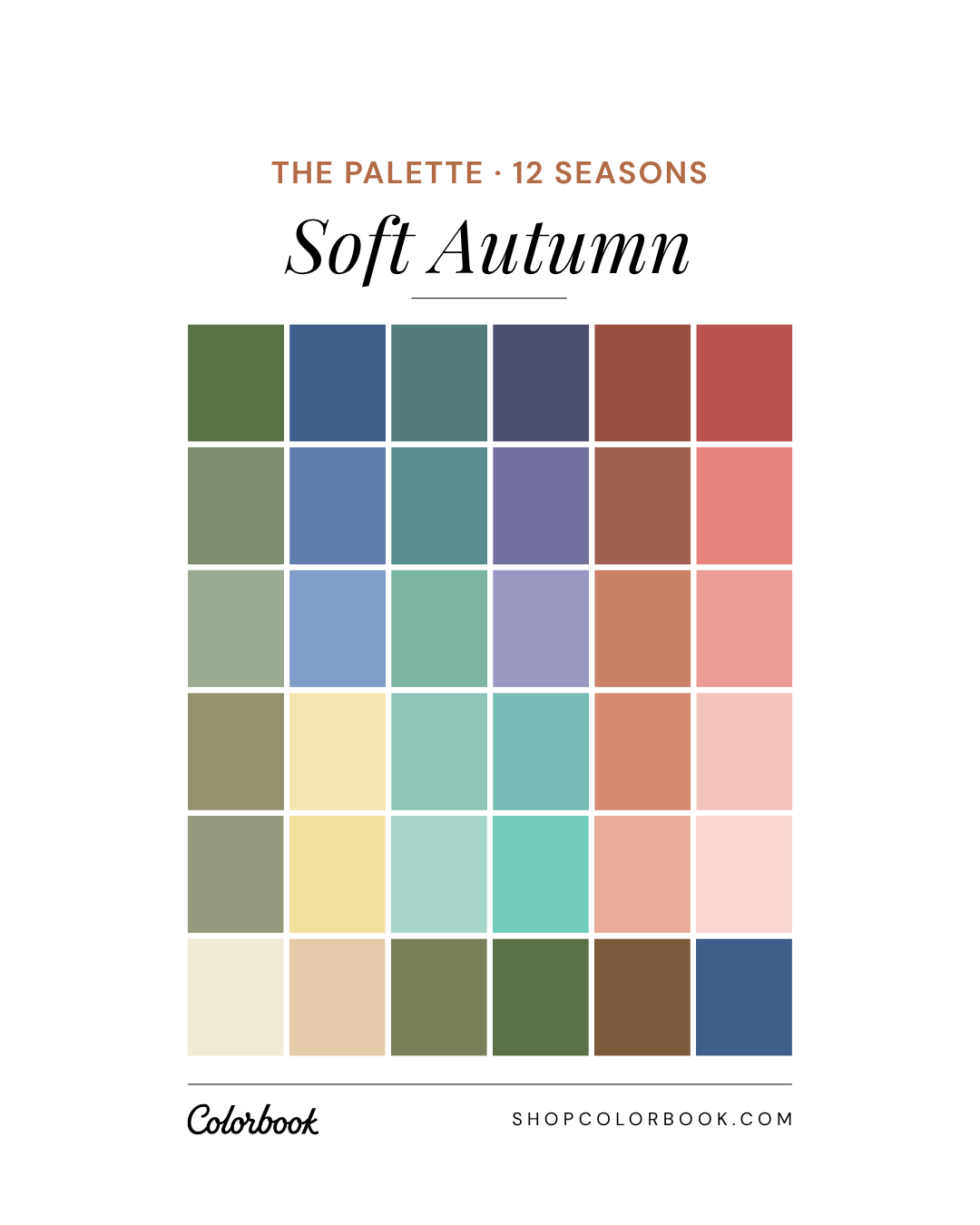 Soft Autumn complete color palette