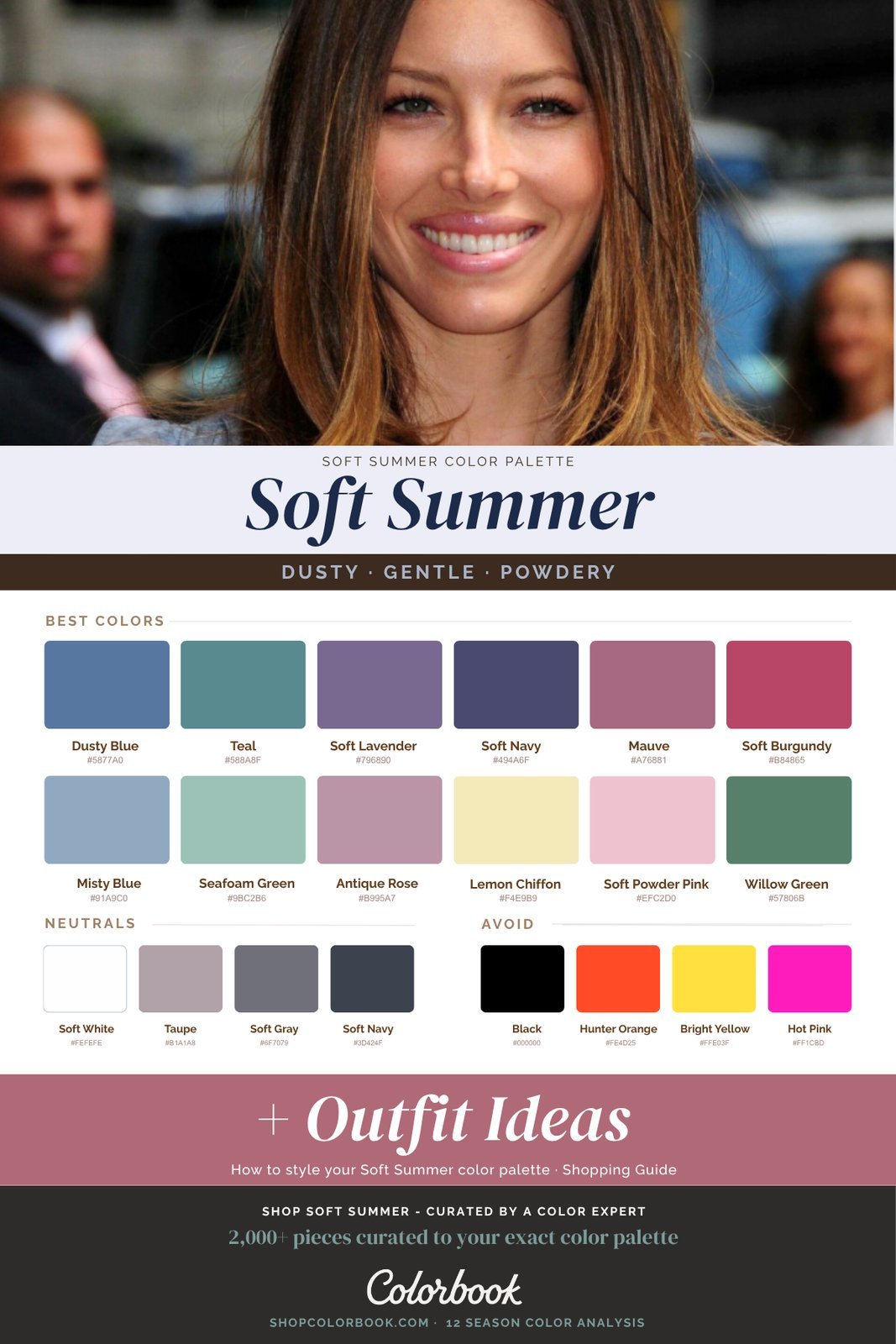 Soft Summer color palette swatches