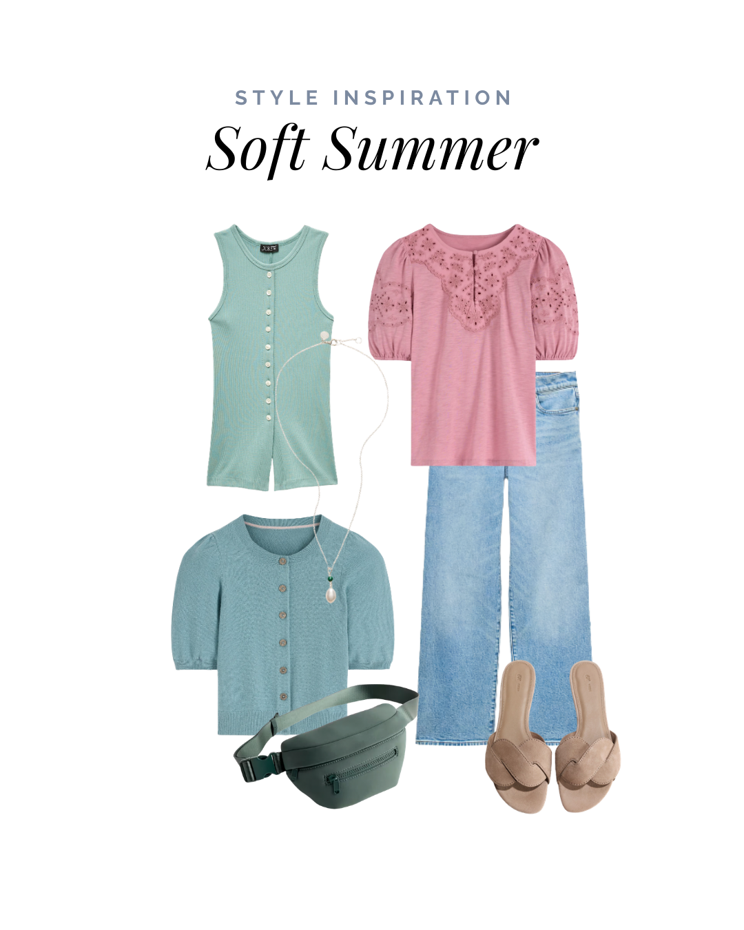 Soft Summer outfit — dusty rose and pewter