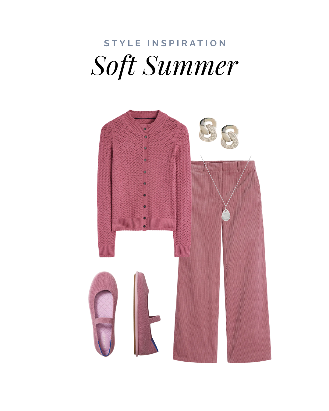 Soft Summer outfit — muted lavender and soft navy