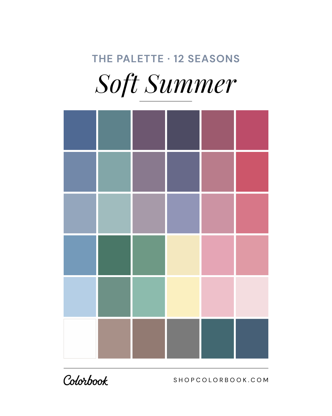 Soft Summer complete color palette