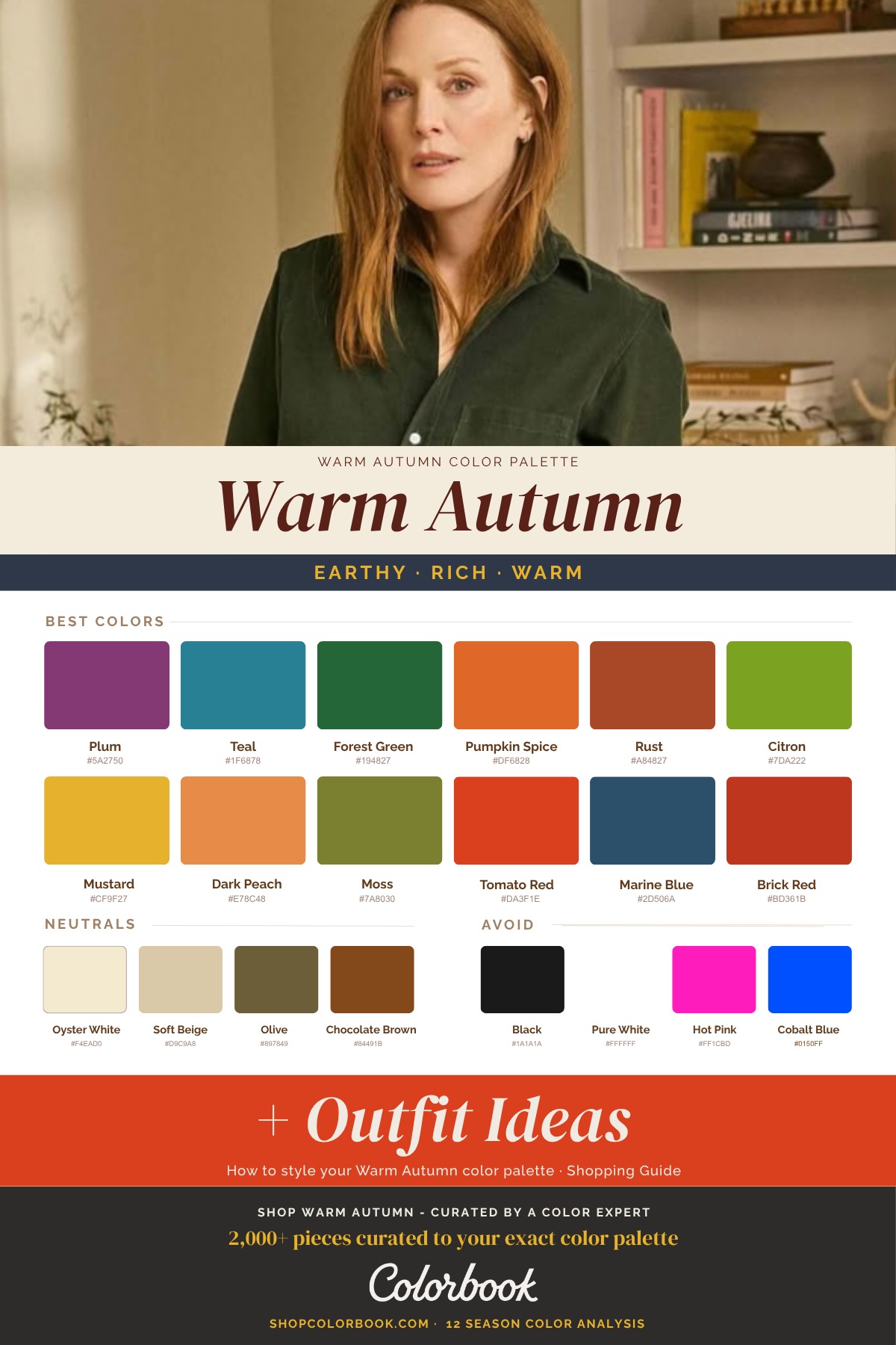 Warm Autumn color palette swatches
