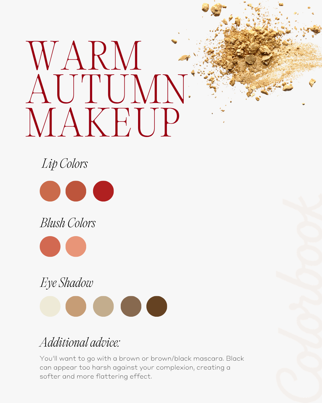 Warm Autumn makeup palette