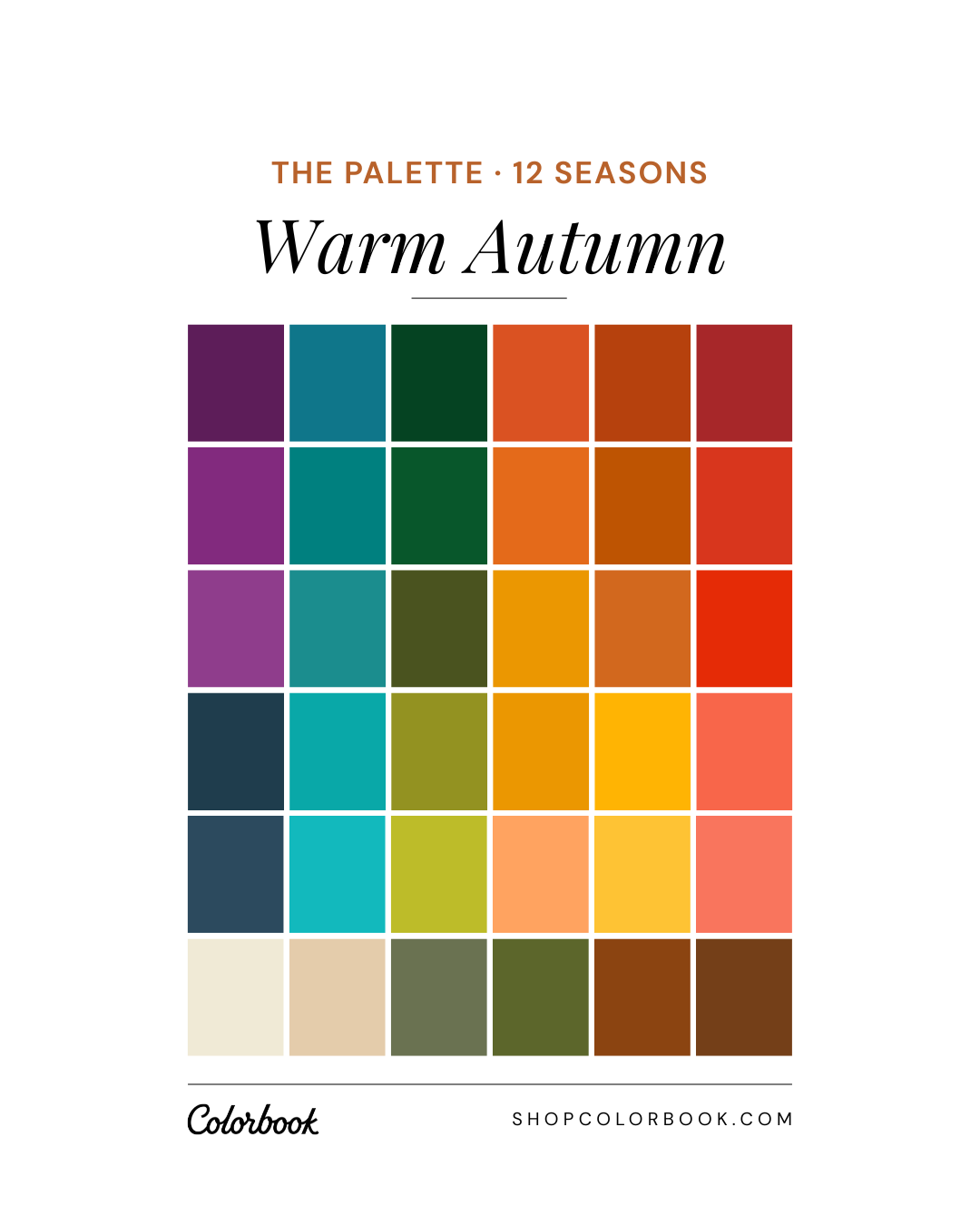 Warm Autumn complete color palette