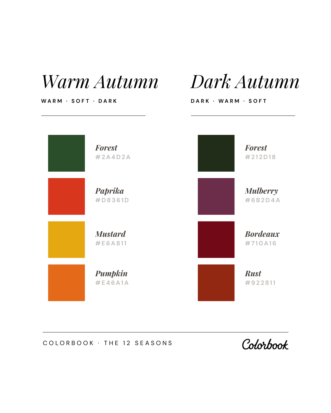 Warm Autumn vs Dark Autumn comparison